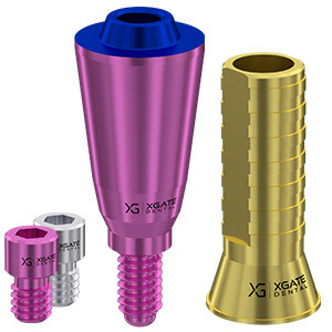 Set straight multi unit abutment V-type Conical Regular with temporary sleeve – XGATE DENTAL, Implant Components & Abutments