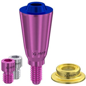 Set straight multi unit abutment V-type Conical Regular with sleeve 1.5 mm
