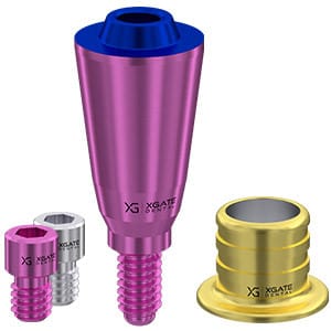 Set straight multi unit abutment V-type Conical Regular with sleeve 3.0 mm – XGATE DENTAL, Abutments