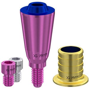 Set straight multi unit abutment V-type Conical Regular with sleeve 4.0 mm