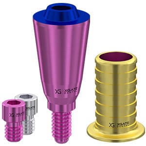 Set straight multi unit abutment V-type Conical Regular with sleeve 6.0 mm