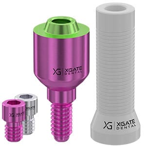 Set straight multi unit abutment V-type with castable sleeve – XGATE DENTAL, Abutments