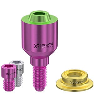 Set straight multi unit abutment V-type with sleeve 1.5 mm