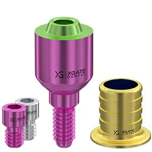 Set straight multi unit abutment V-type with sleeve 4.0 mm – XGATE DENTAL, Abutments