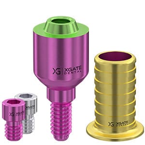 Set straight multi unit abutment V-type with sleeve 6.0 mm