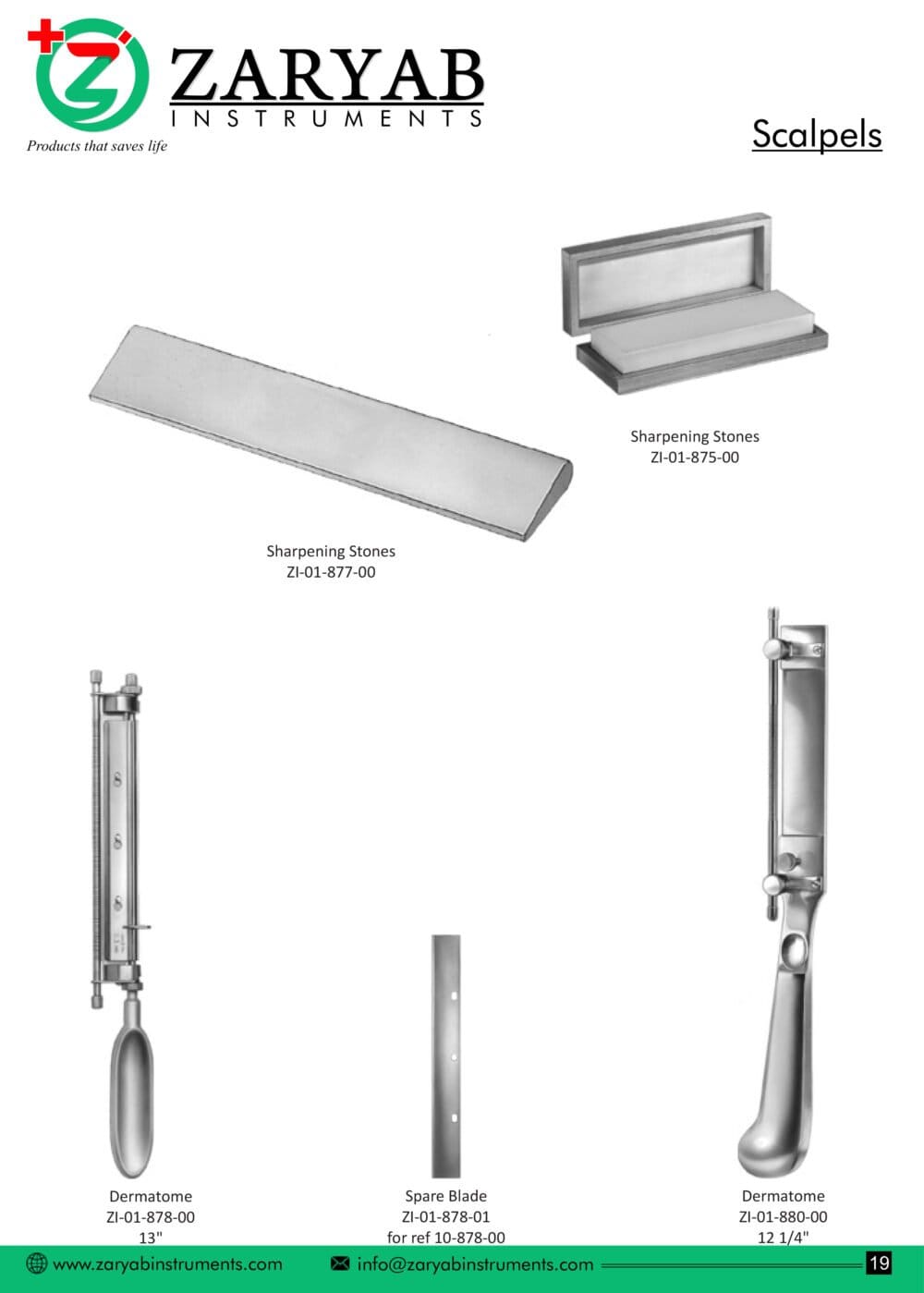 Scalpels – Zaryab Instruments, Skalpelle und Zubehör