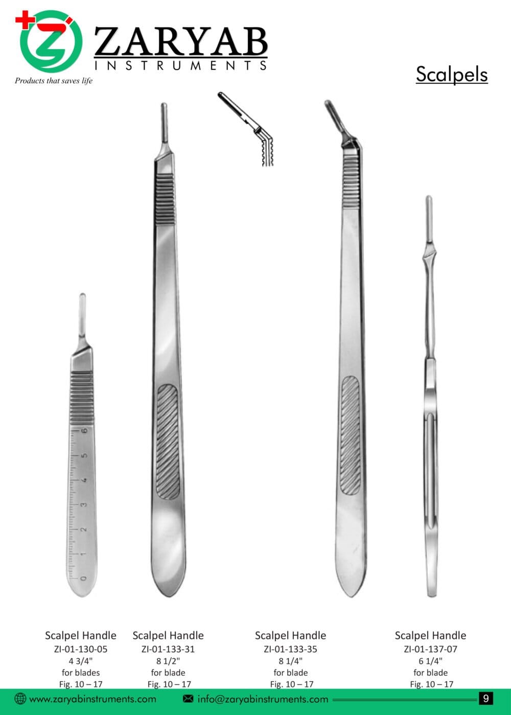 Scalpels – Zaryab Instruments, Skalpelle und Zubehör