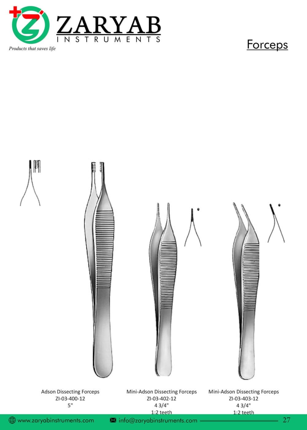 Forceps – Zaryab Instruments, Extraktionszangen