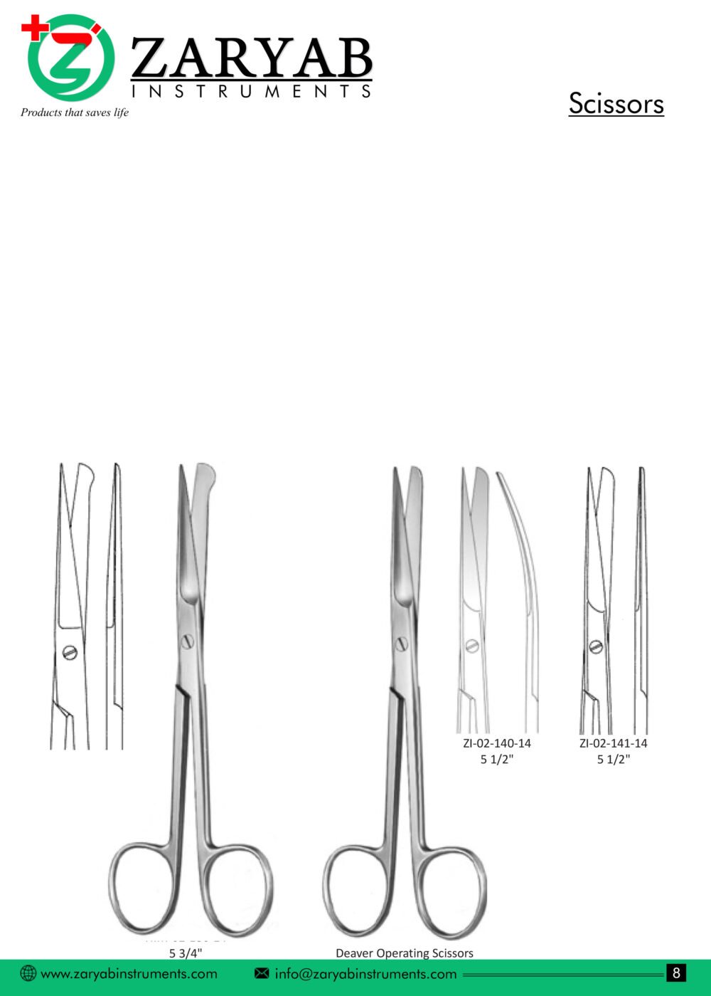 Scissors – Zaryab Instruments, Scalpels & Blades